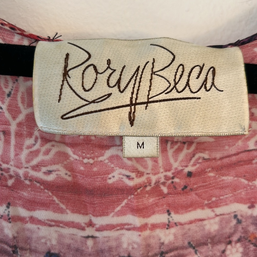 Rory Beca Boho Pattern Silk Blend Long Sleeve Dress Women’s Medium - Picture 3 of 10